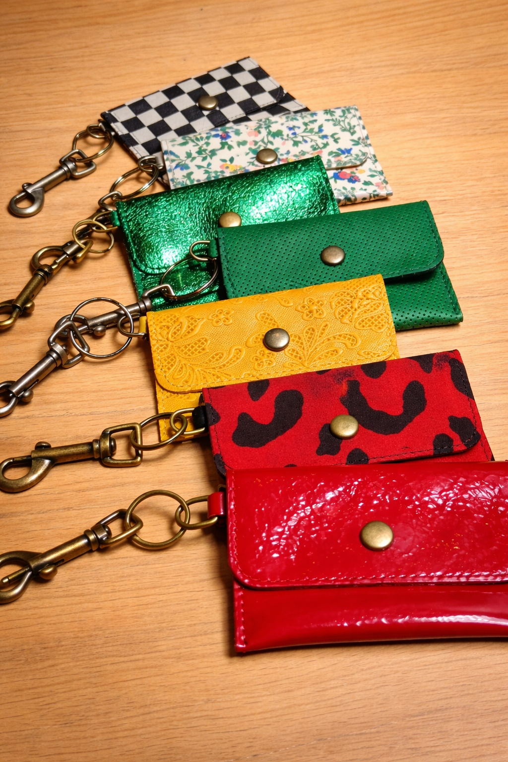 Kim White Keychain Wallet - Colors & Patterns