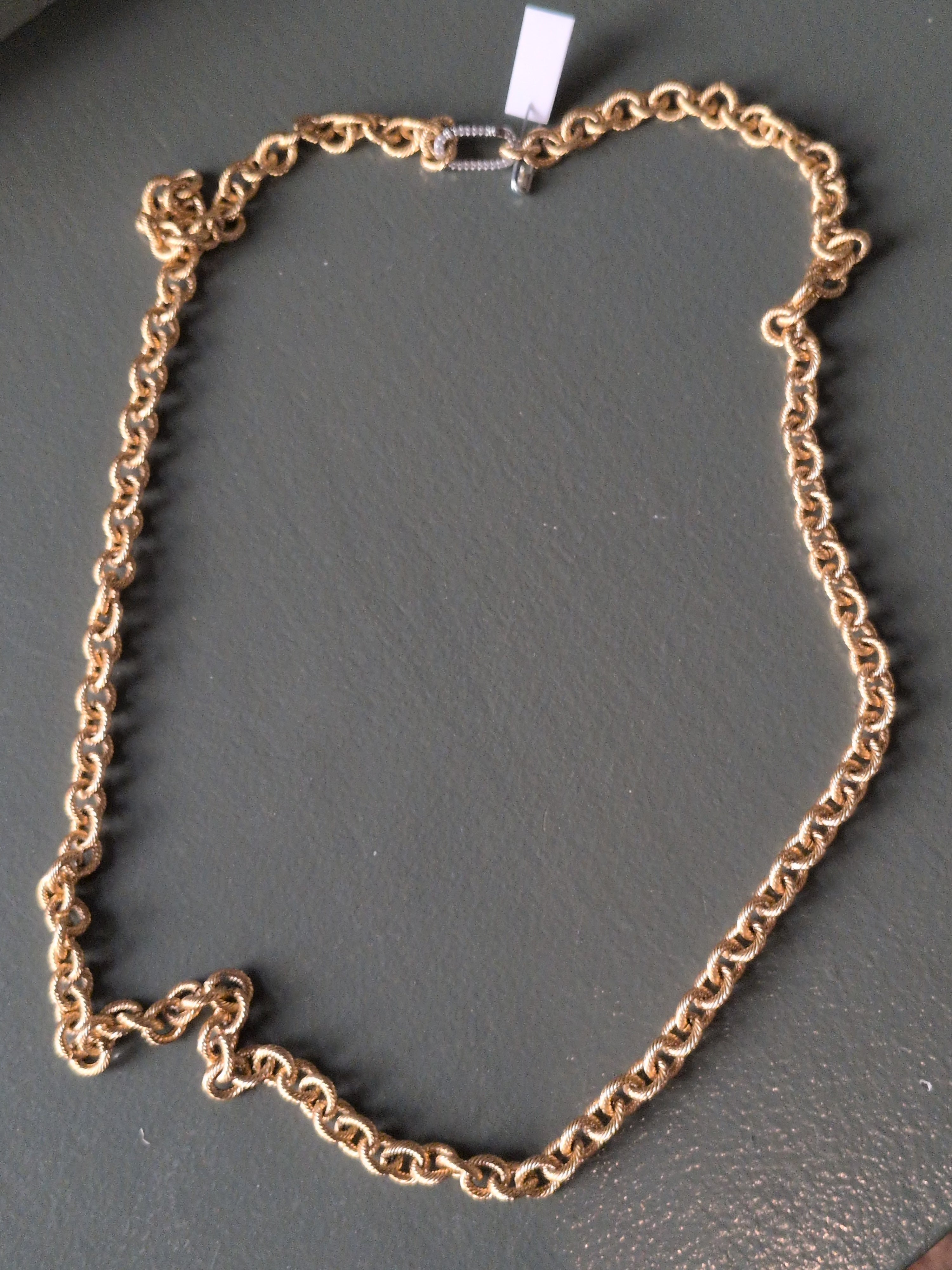 BY ORLY - Long Chain with Pave Clasp Necklace