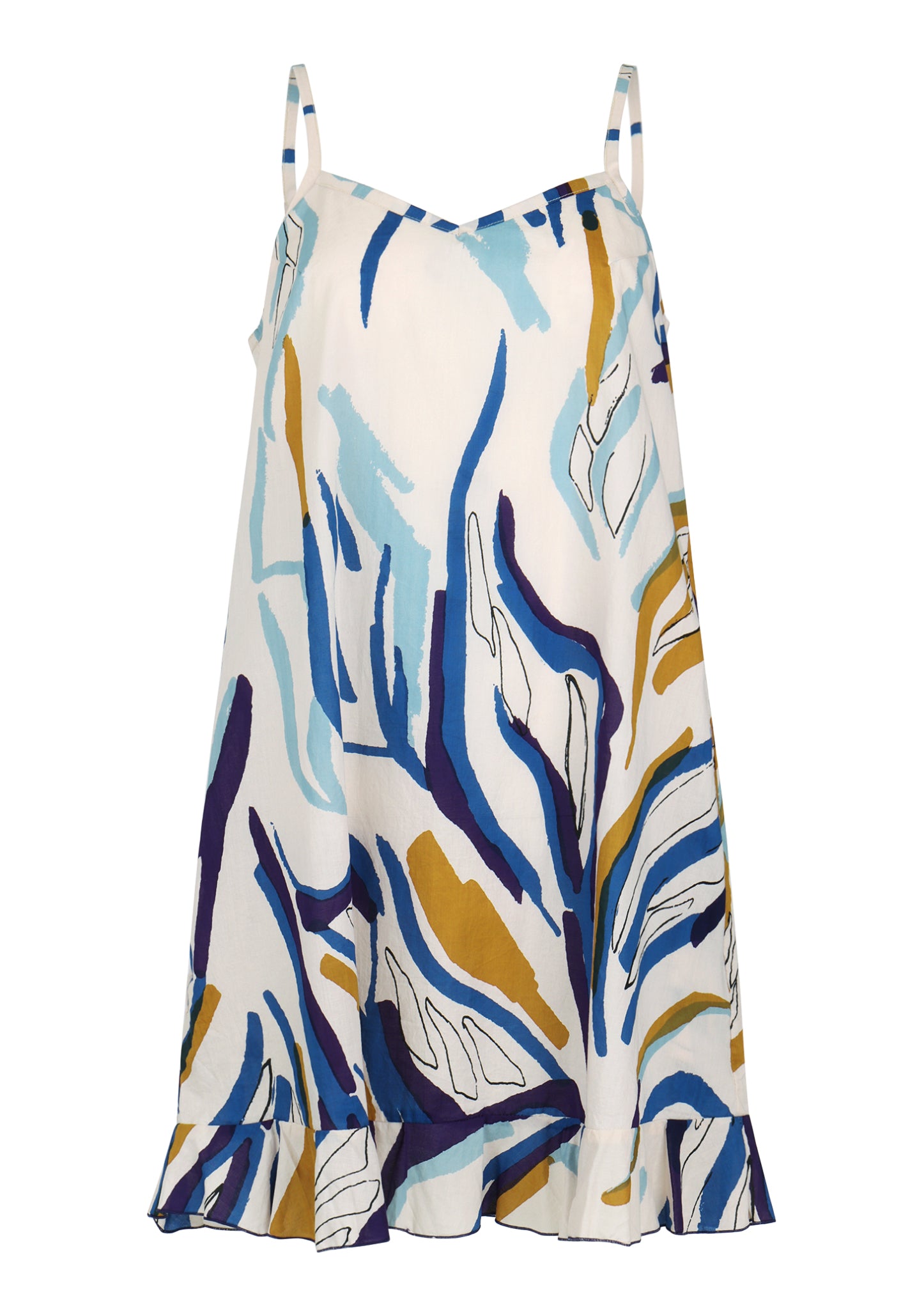 marilyn-pajama-dress-bel-kazan-cream-fleur-printed-organic-cotton