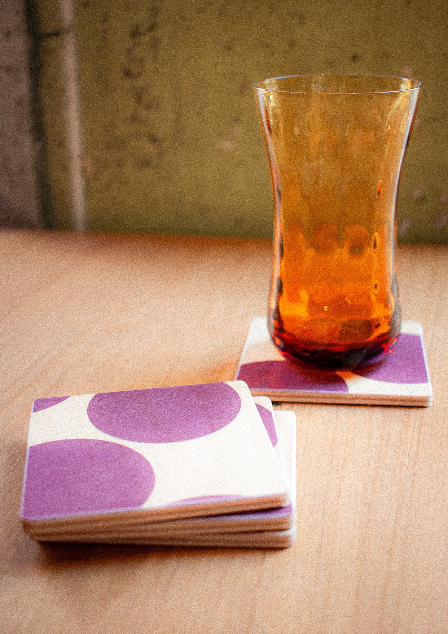 Lavender Dot Square Coasters