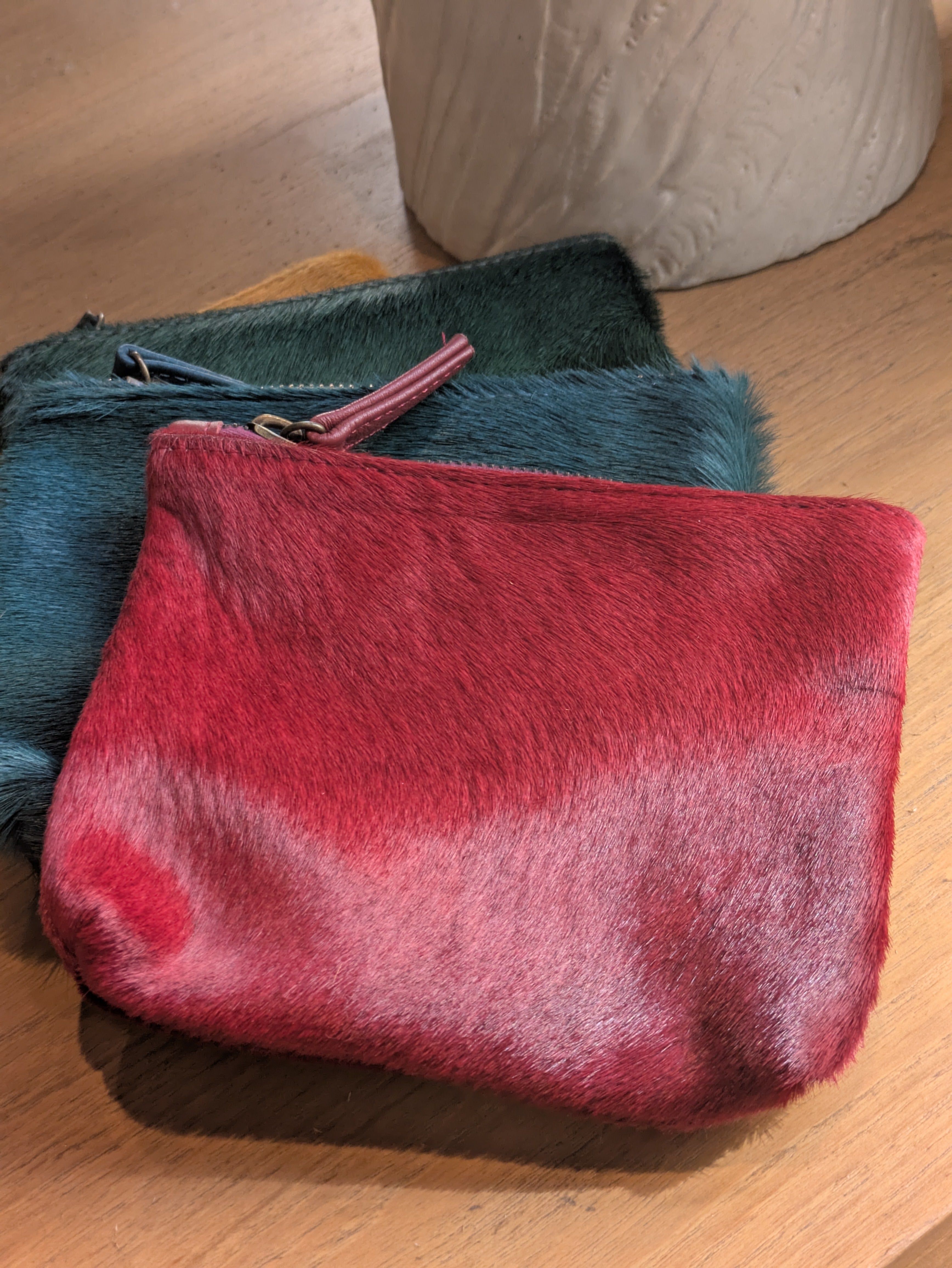 Kim White - Small Cosmetic Bags - Solid Color Fur