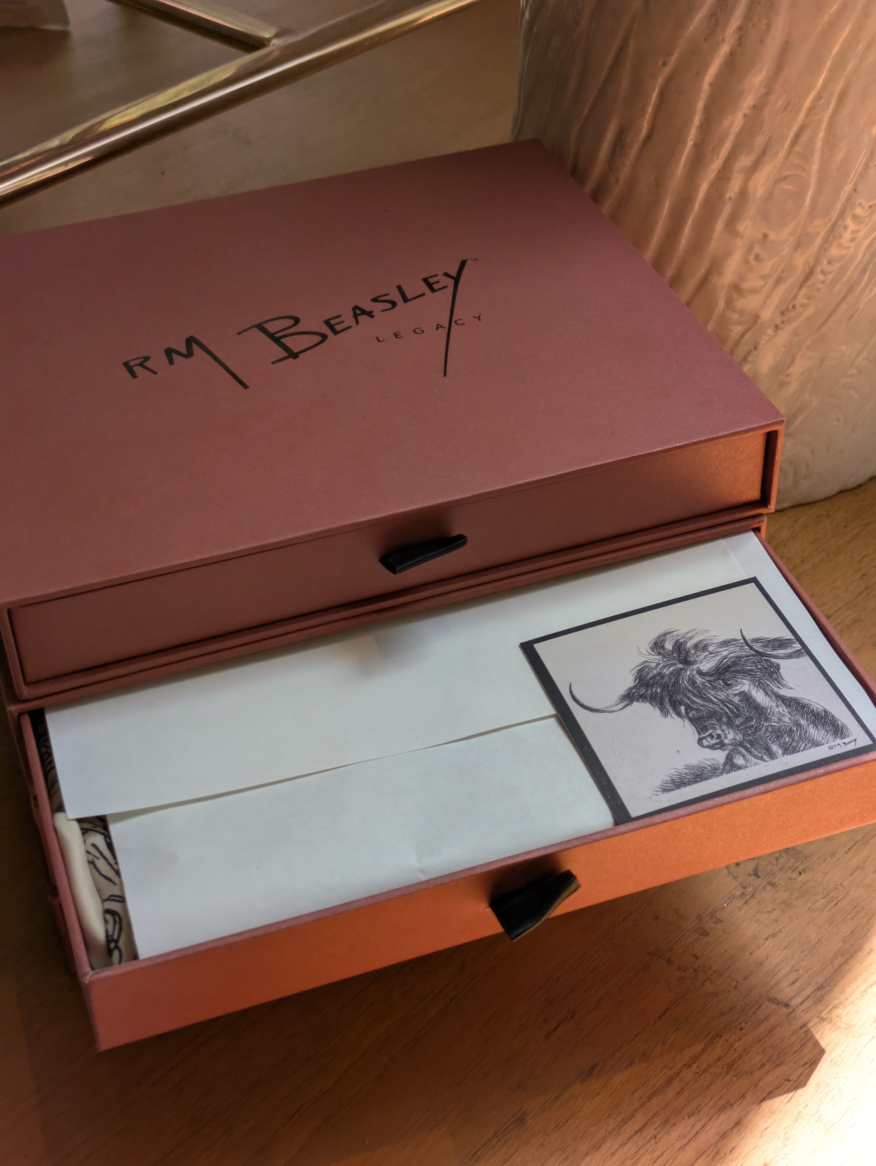 RM Beasley Cupro Scarves - Bull (White)