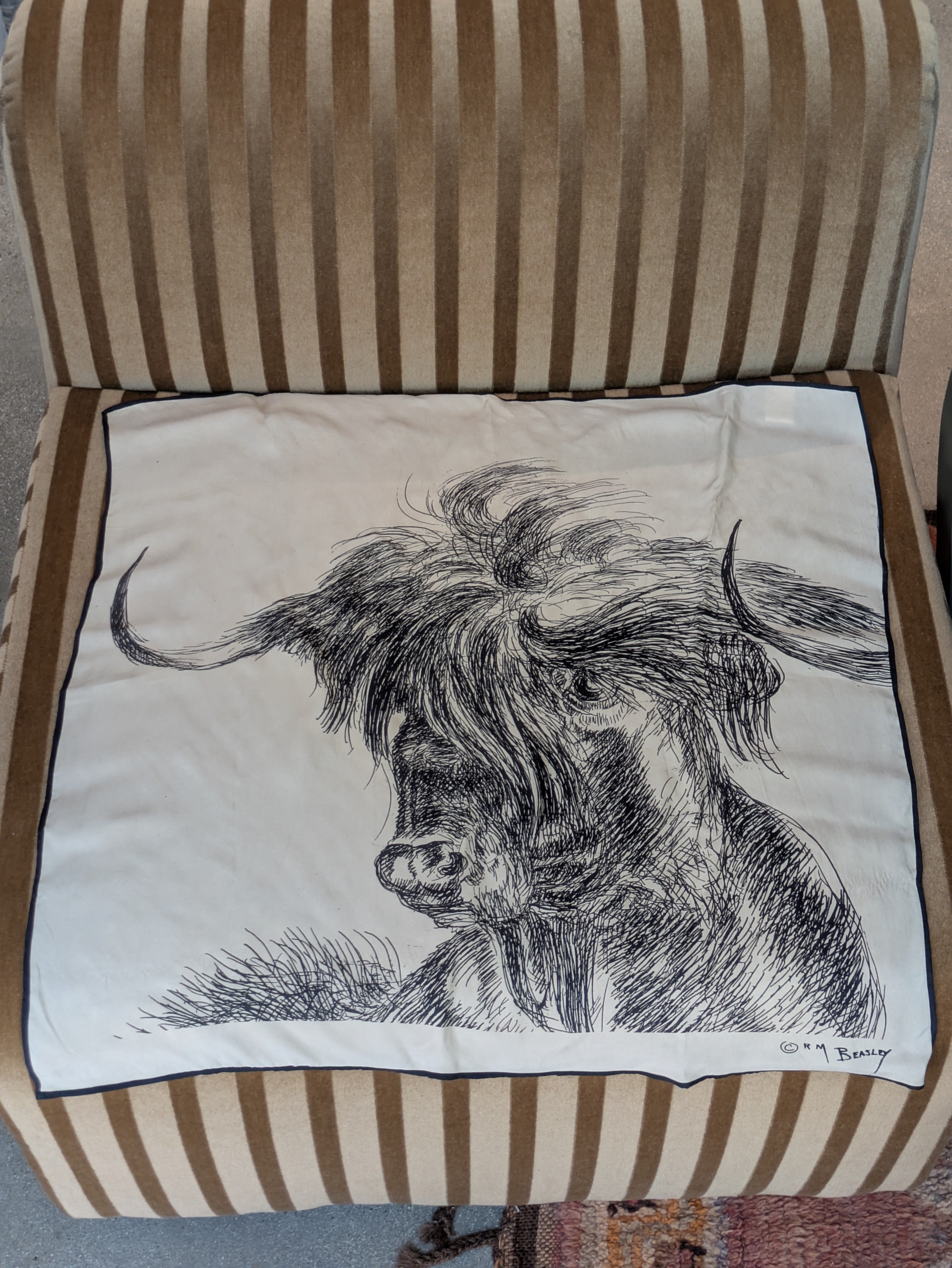 RM Beasley Cupro Scarves - Bull (White)