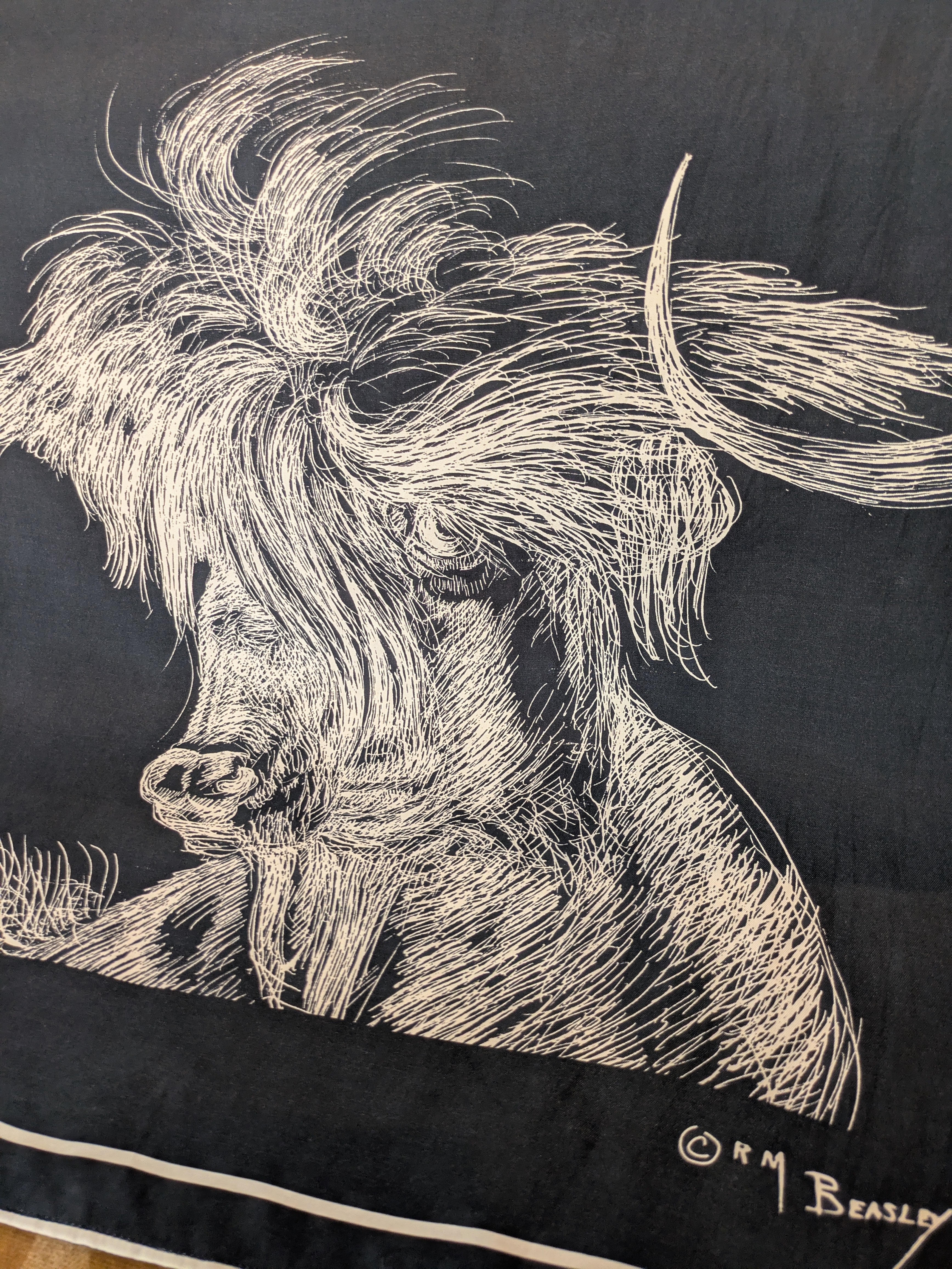 RM Beasley Cupro Scarves - Bull (Black)