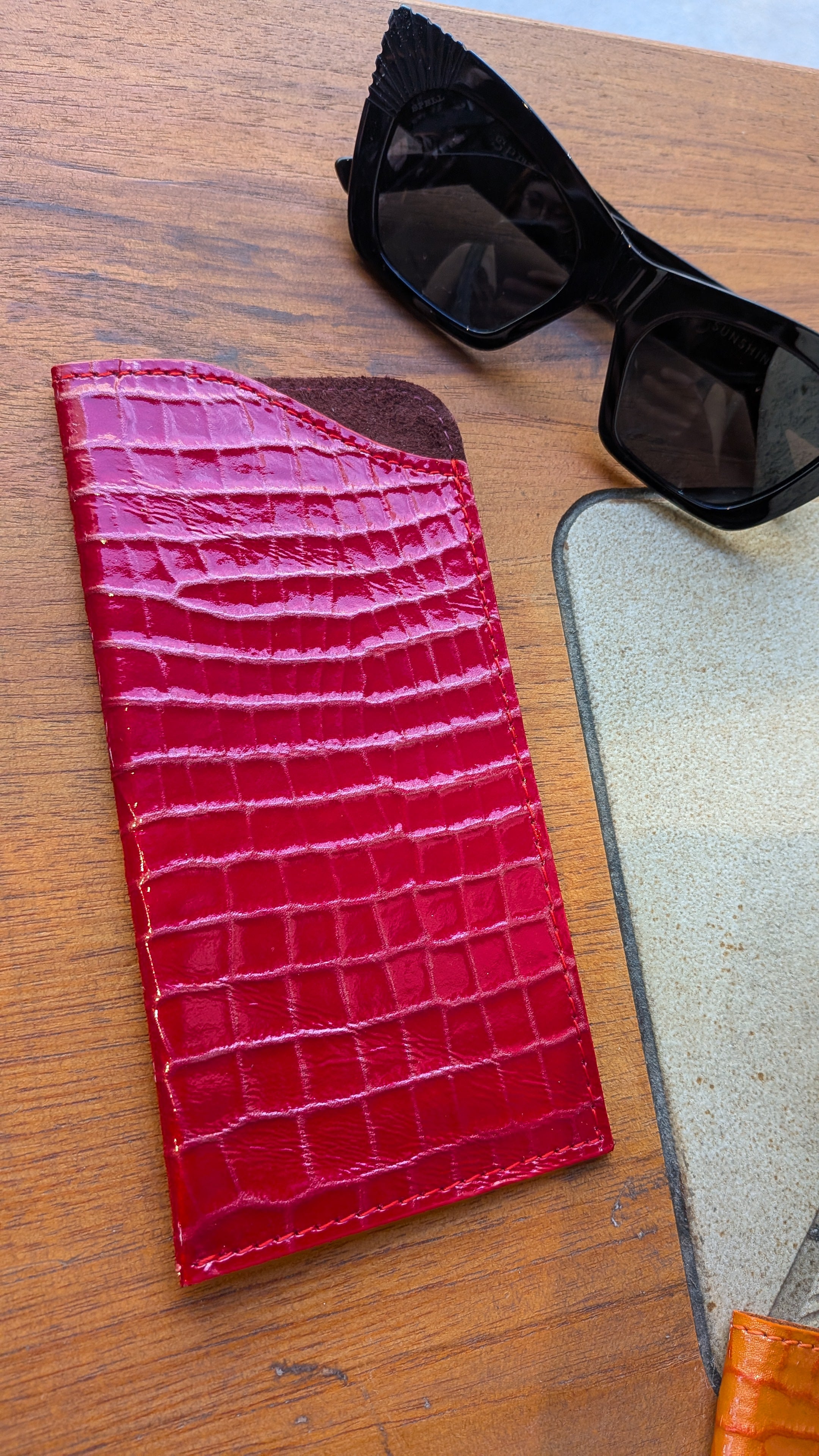 Kim White - Glasses Case - Red/Orange