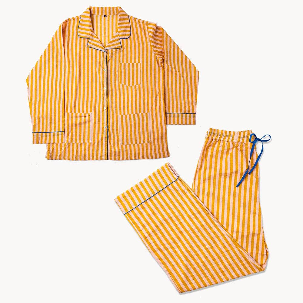 Bonnie Pajama Set Mustard & Blush: S