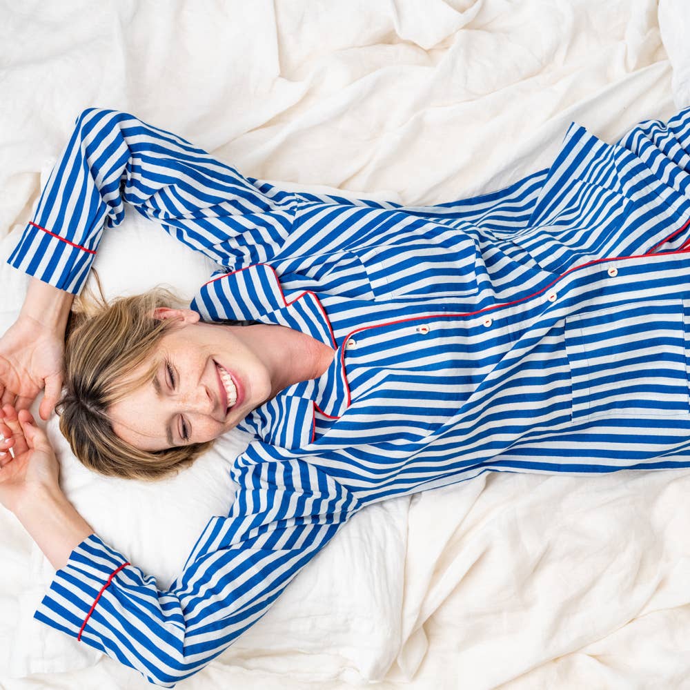 Bonnie Pajama Set Blue & White: S