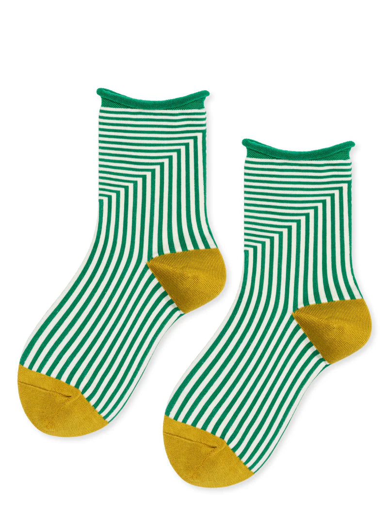 Corbusier Crew Socks - Green & Gold