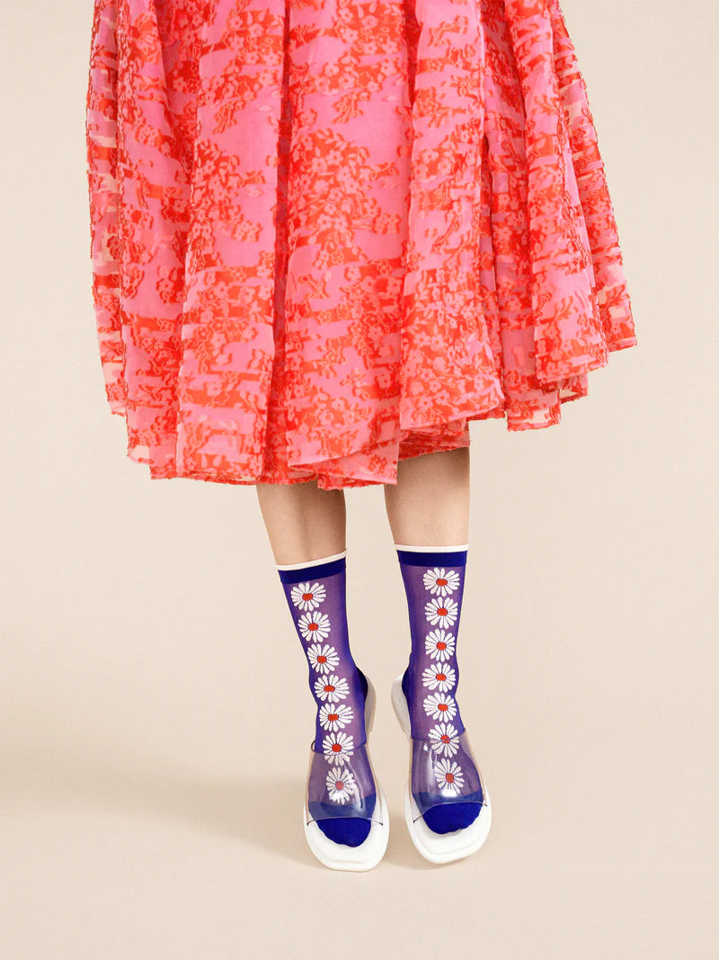 Daisy Pop Sheer Crew Socks