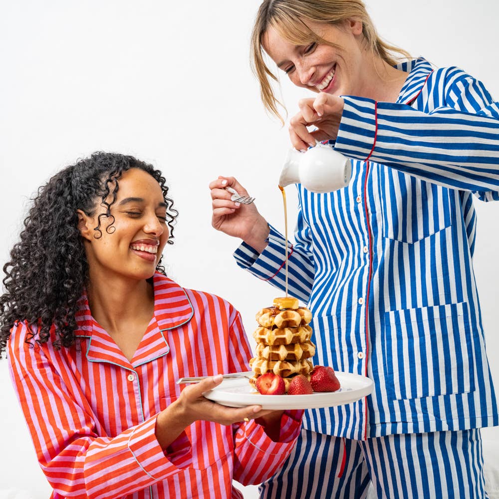 Bonnie Pajama Set Blue & White: S