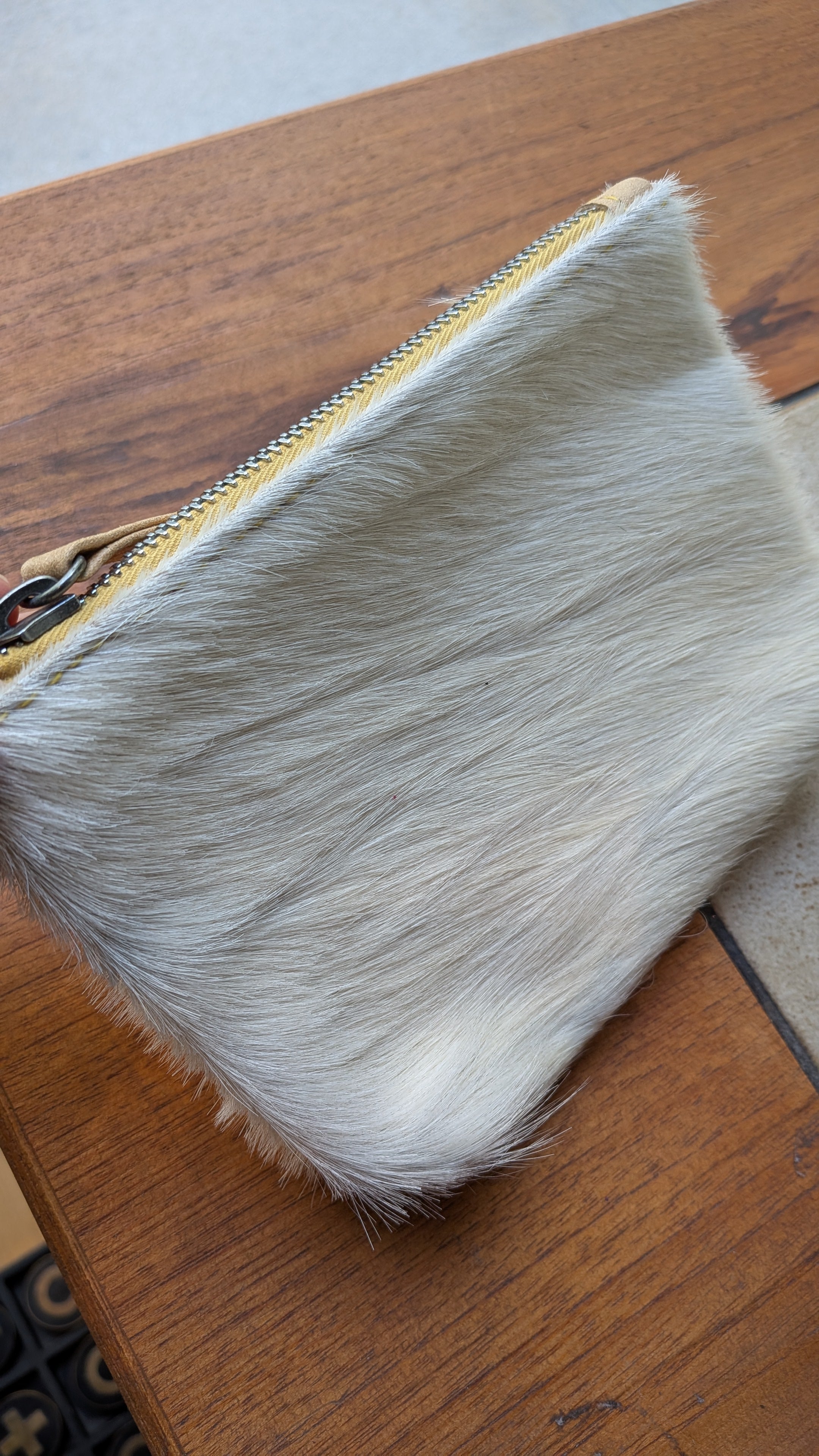Kim White - Small Cosmetic Bags - Solid Color Fur