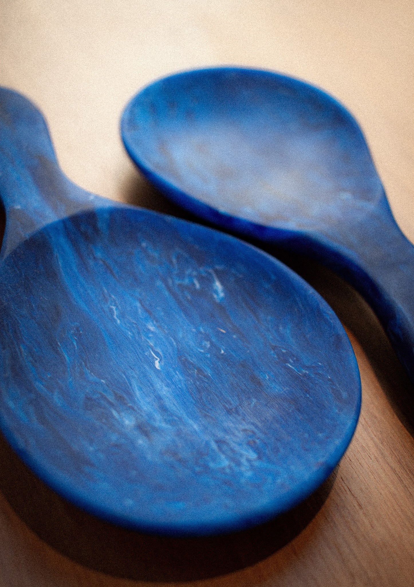 Blue Salad Serving Utensils (short set of 2)