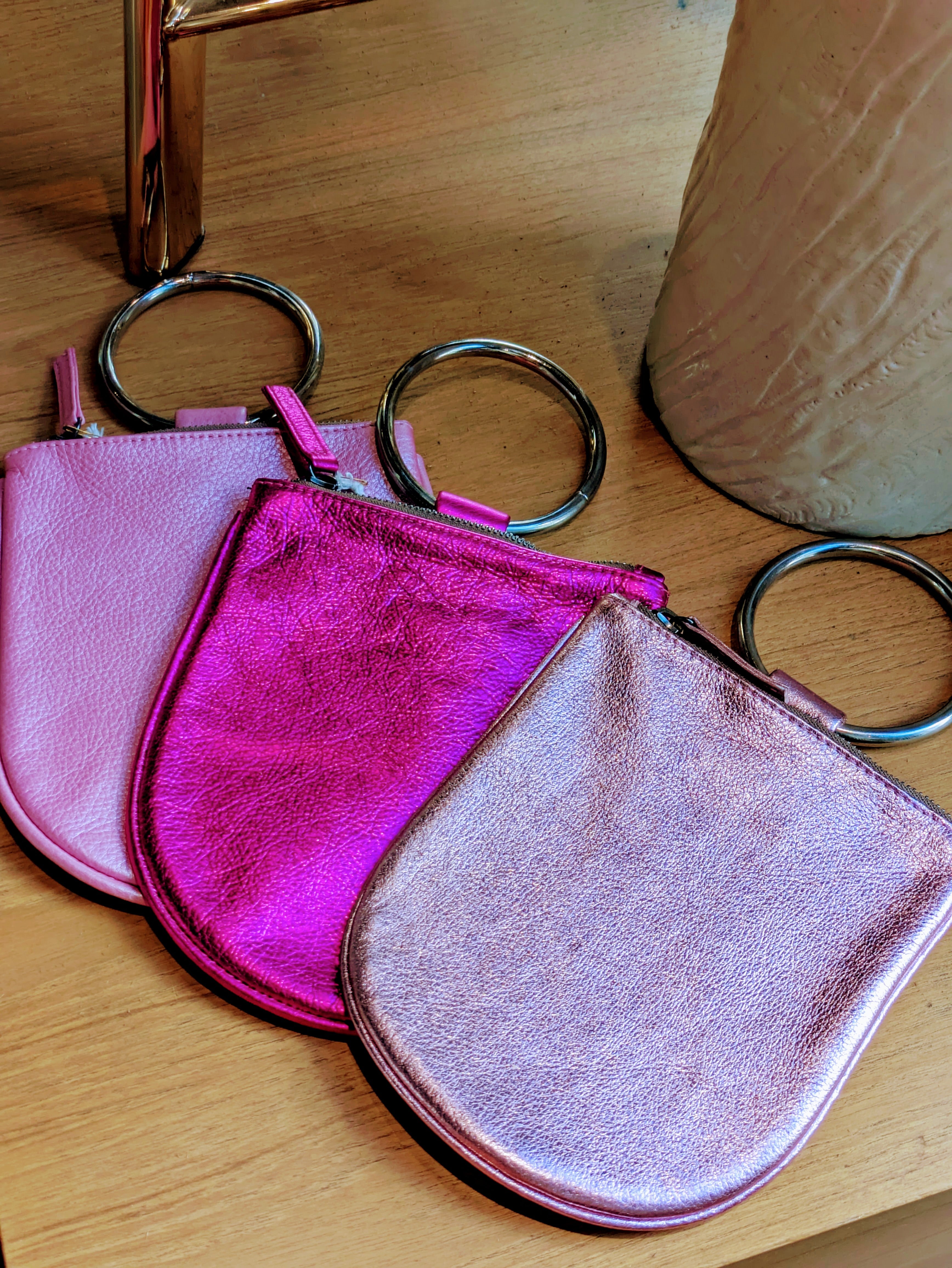 Kim White - Metallic Mini Ring Wristlet