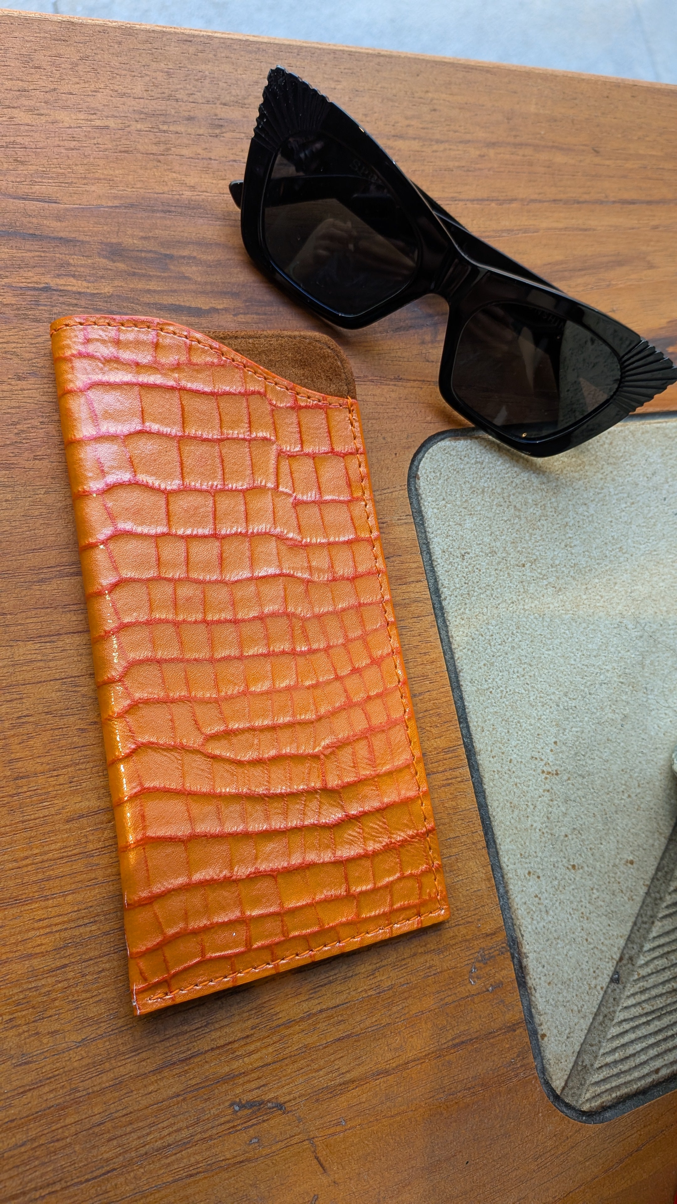 Kim White - Glasses Case - Red/Orange
