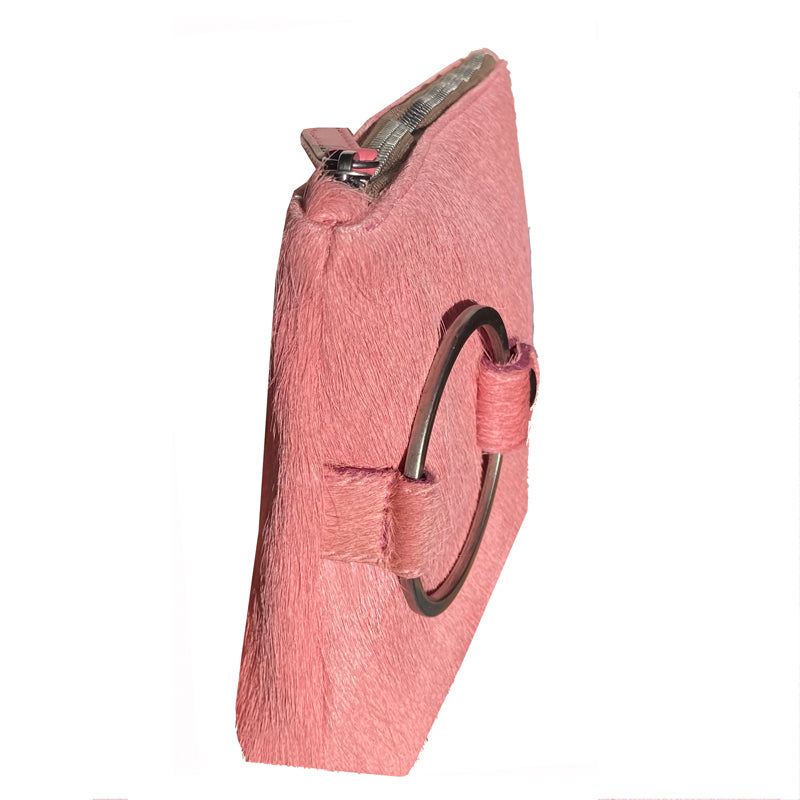 Kim White - Ring Clutch - Pink Fur