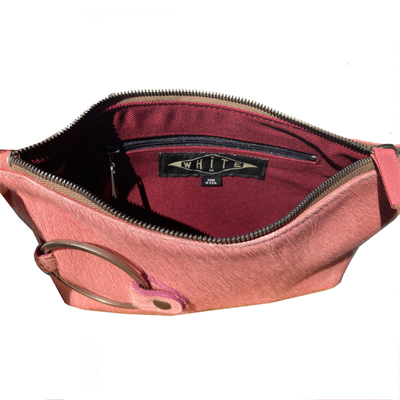 Kim White - Ring Clutch - Pink Fur