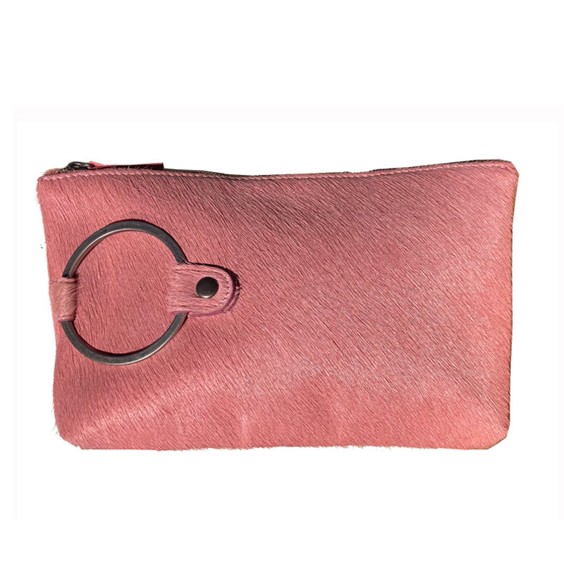 Kim White - Ring Clutch - Pink Fur