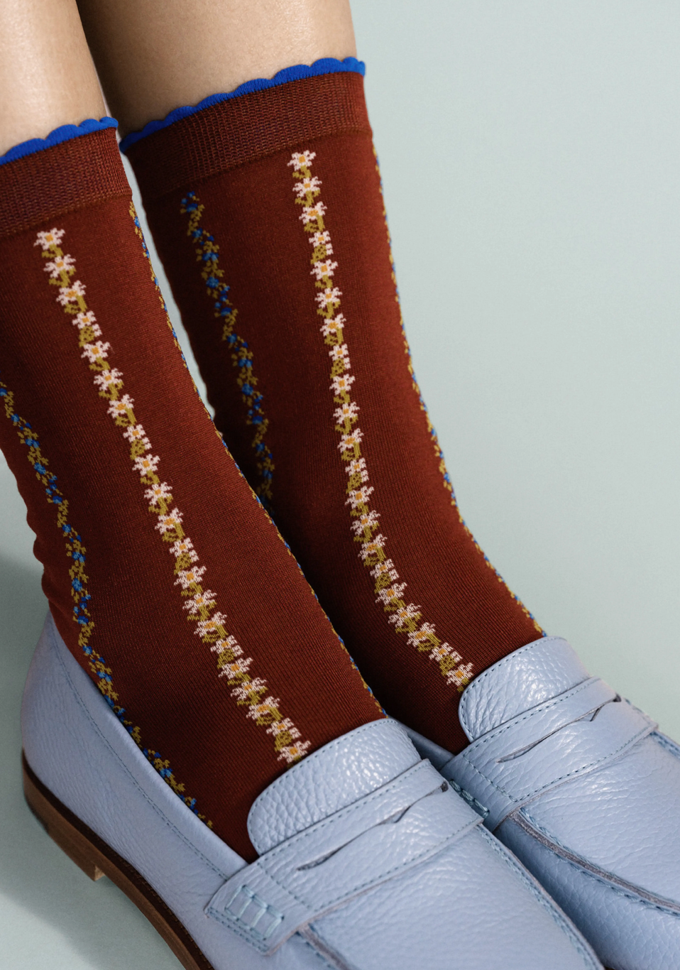 Louelle Crew Socks - Rust