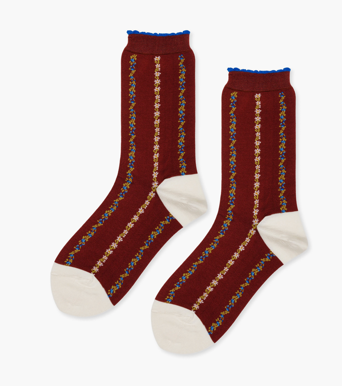 Louelle Crew Socks - Rust