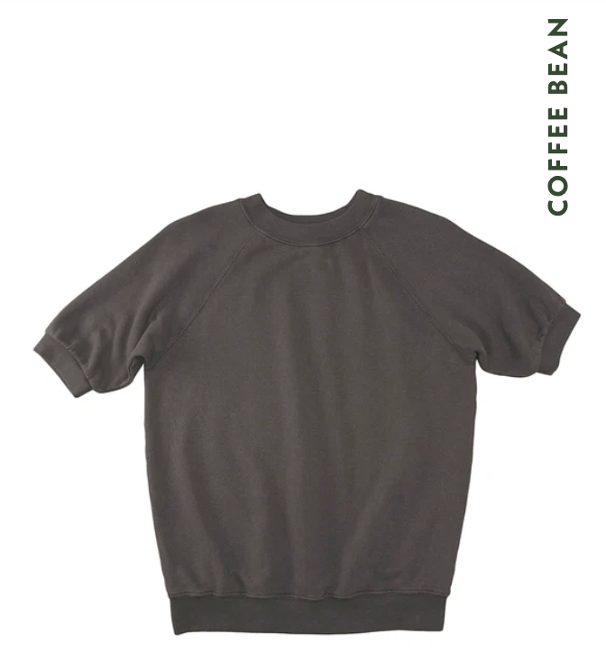 Jungmaven Hemp Fleece - Short Sleeve Raglan Sweatshirt - Coffee Bean Brown