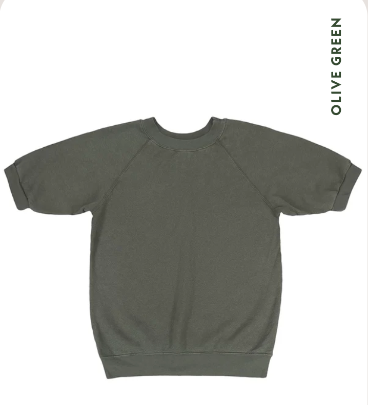 Jungmaven Hemp Fleece - Short Sleeve Raglan Sweatshirt - Olive Green