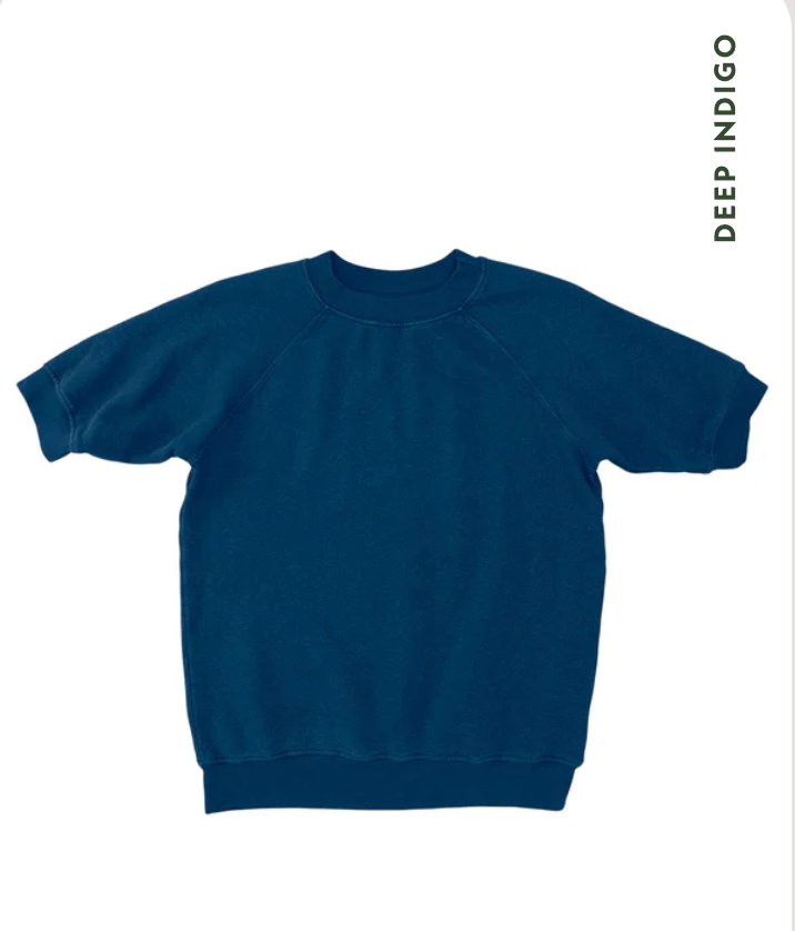 Jungmaven Hemp Fleece  - Short Sleeve Raglan Sweatshirt - Deep Indigo Blue