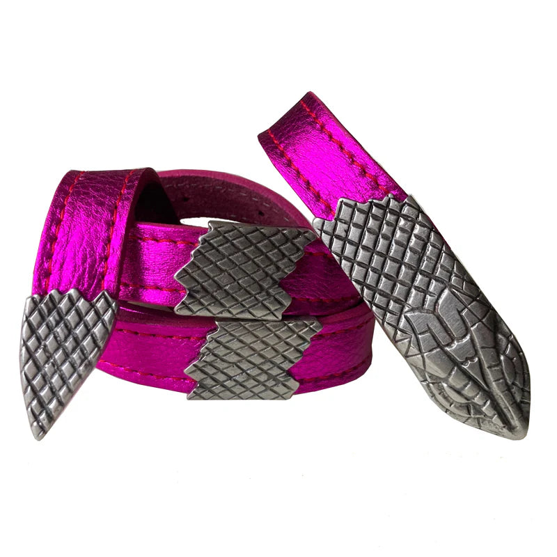 Kim White - Snake Belt - Hot Pink Metallic