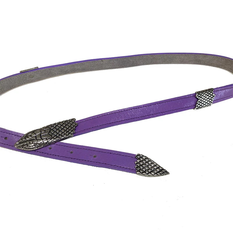 Kim White - Snake Belt - Purple Leather