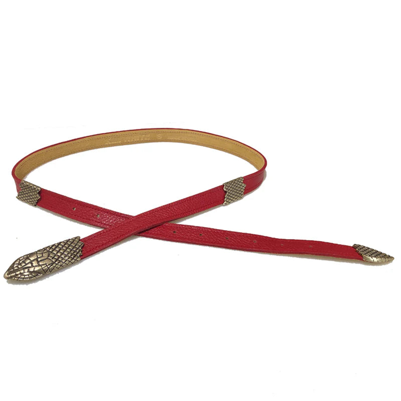 Kim White - Snake Belt - Red