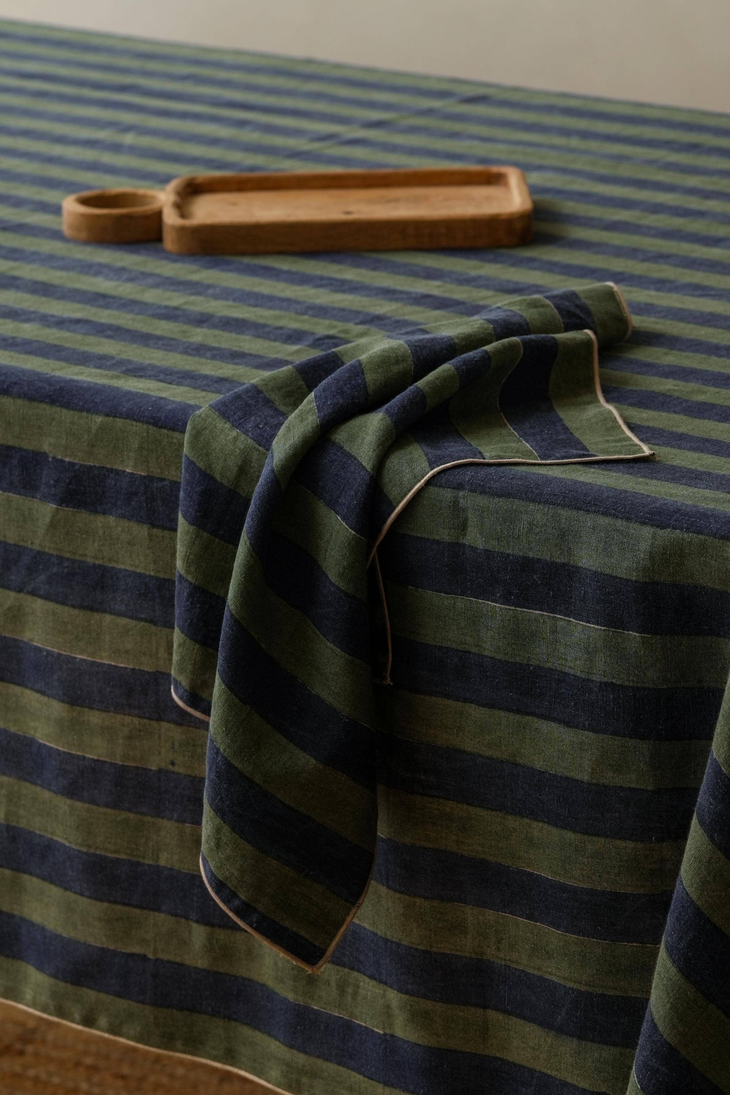 Artisan Block Print Linen Maris Napkin– Parties: Maris Green / Set of 2