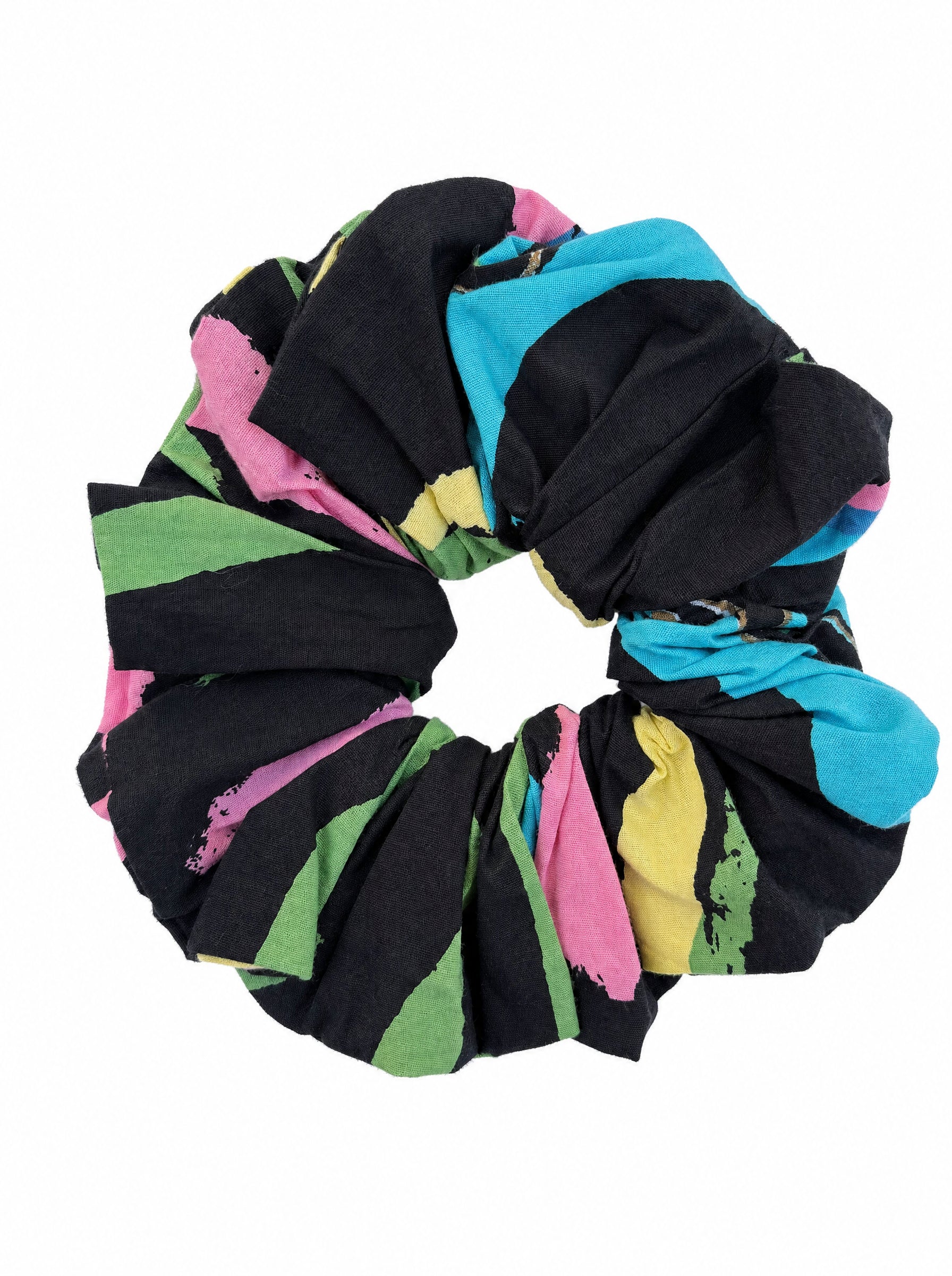 Scrunchie - Black Fleur