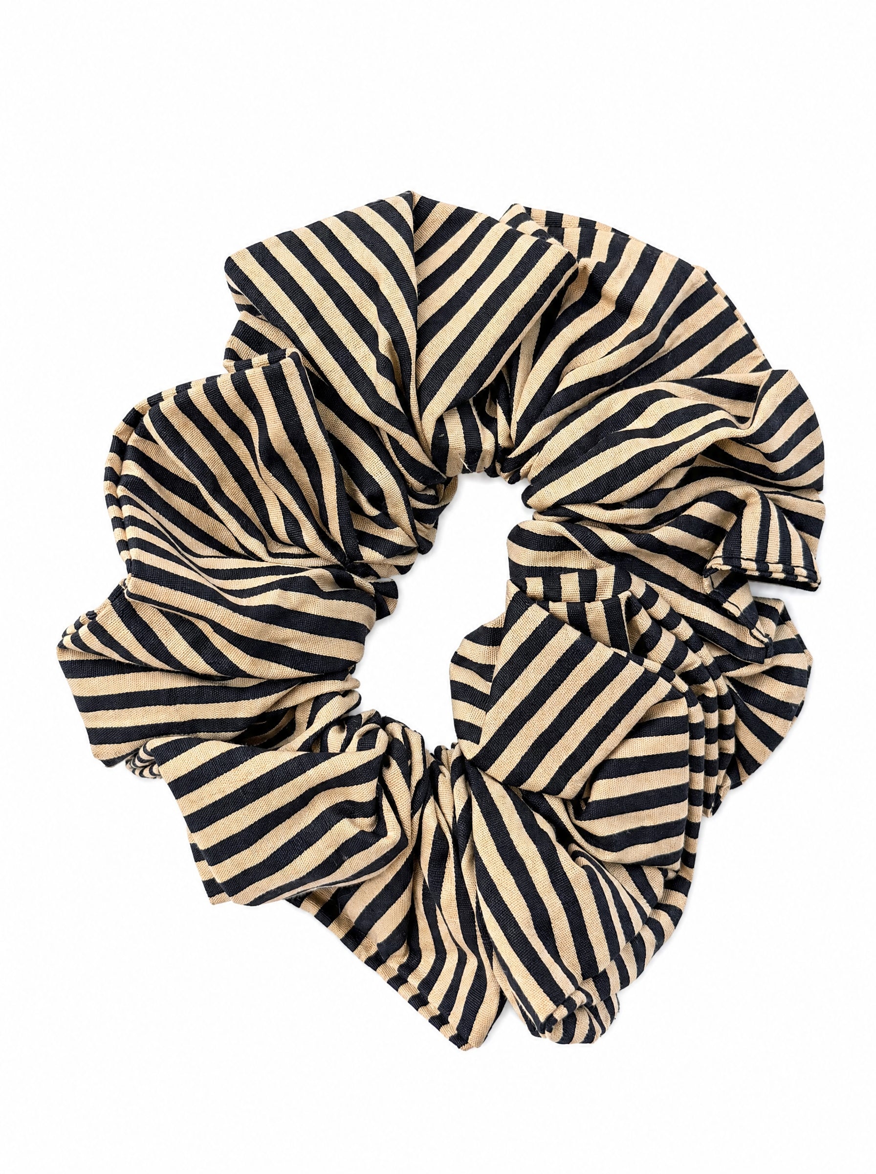 Scrunchie - Black and Cream Stripe