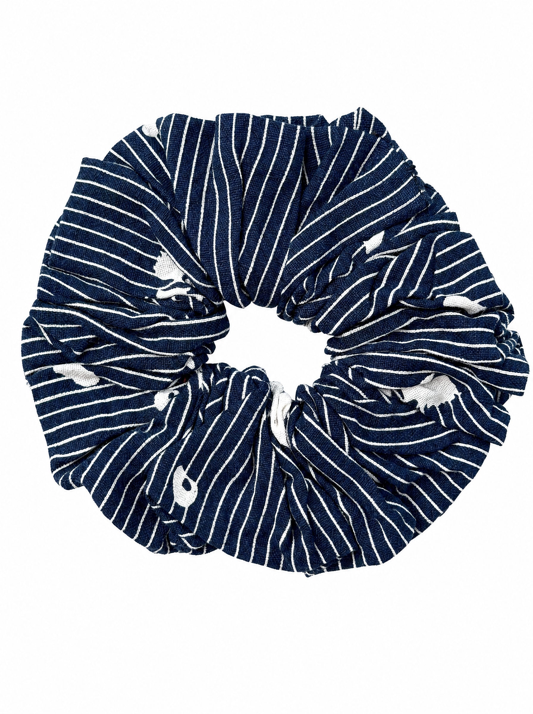 Scrunchie - Navy Posy