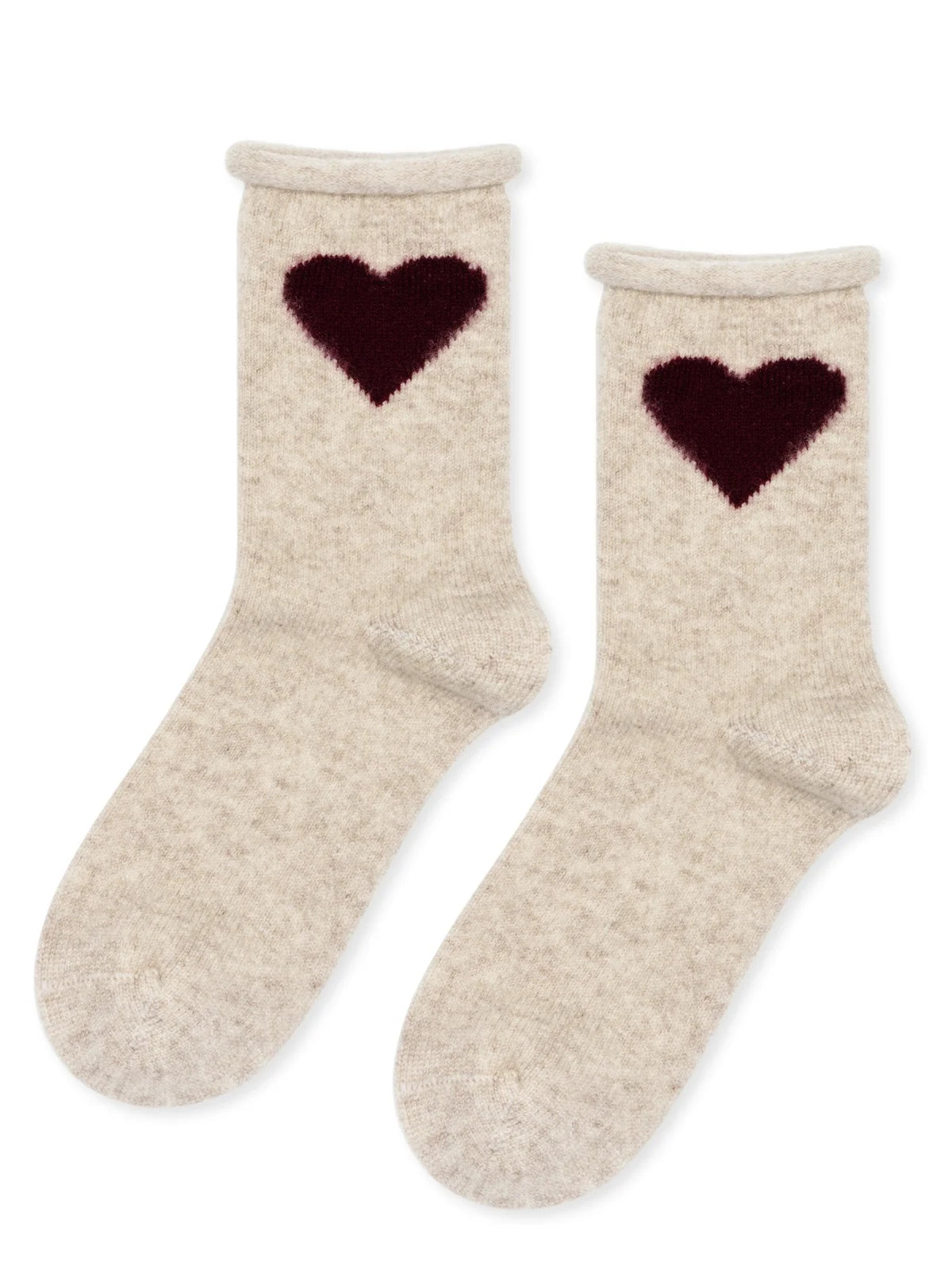 Love Cashmere Crew Socks - Beige