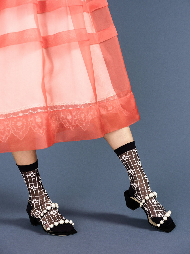 Blossom Sheer Black Socks