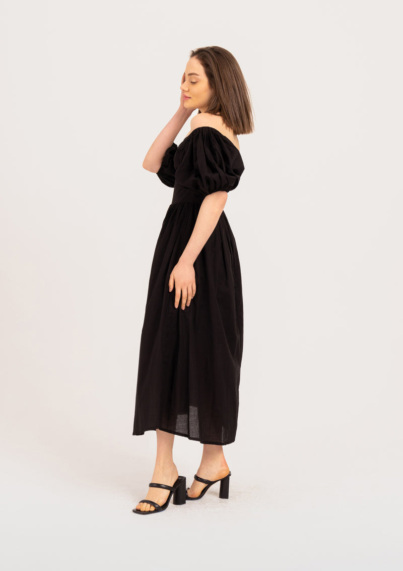 bakke håndtering tilbagebetaling Ophelia Dress | BEL KAZAN | Black Organic Cotton Dress Handmade in Bali