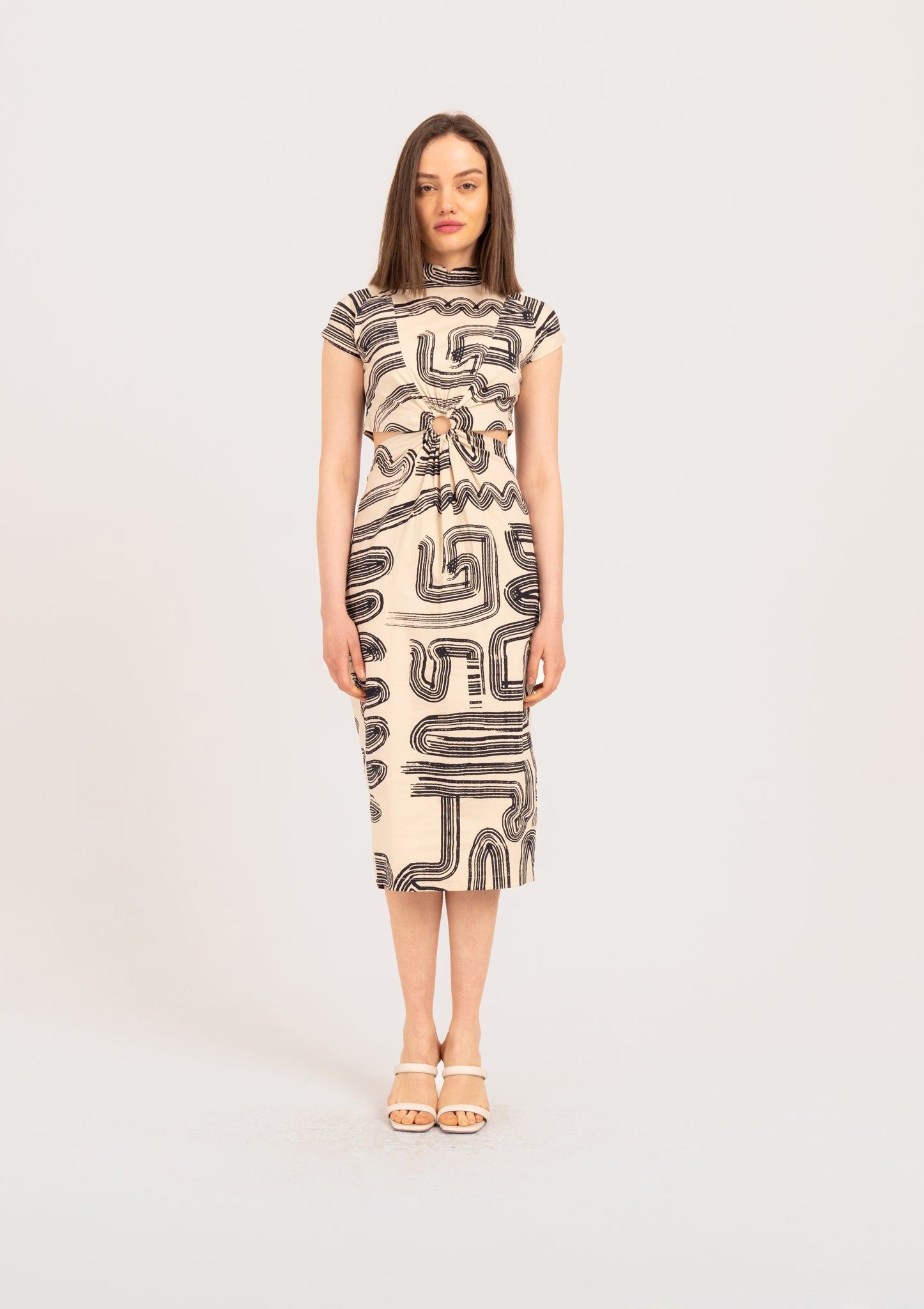 Roxie Dress | BEL KAZAN | Cream Zen Printed Cotton Poplin Dress ...
