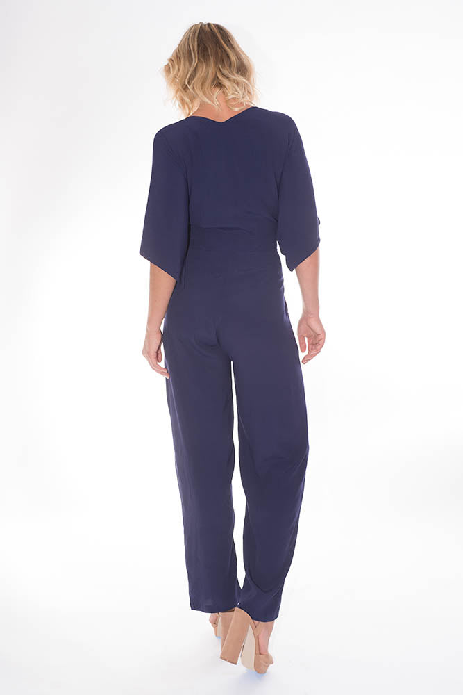 Yucatan Jumpsuit | BEL KAZAN | Indigo | Rayon Crepe |  Made in Bali
