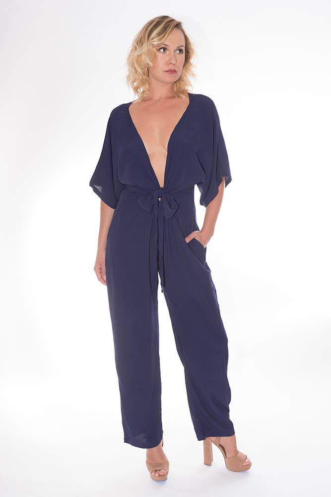 Yucatan Jumpsuit | BEL KAZAN | Indigo | Rayon Crepe |  Made in Bali