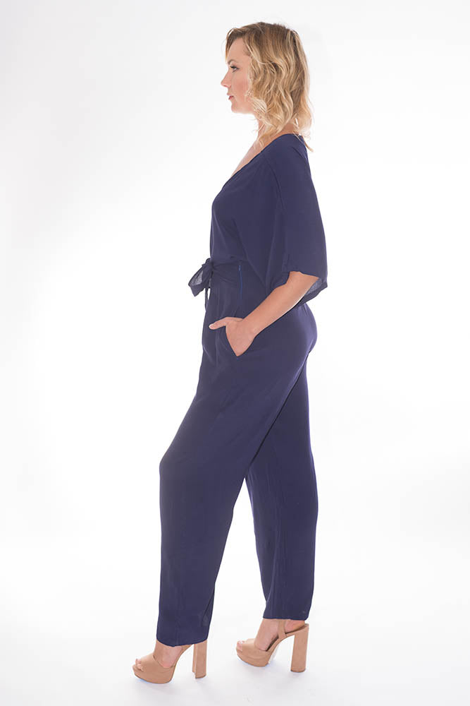 Yucatan Jumpsuit | BEL KAZAN | Indigo | Rayon Crepe |  Made in Bali